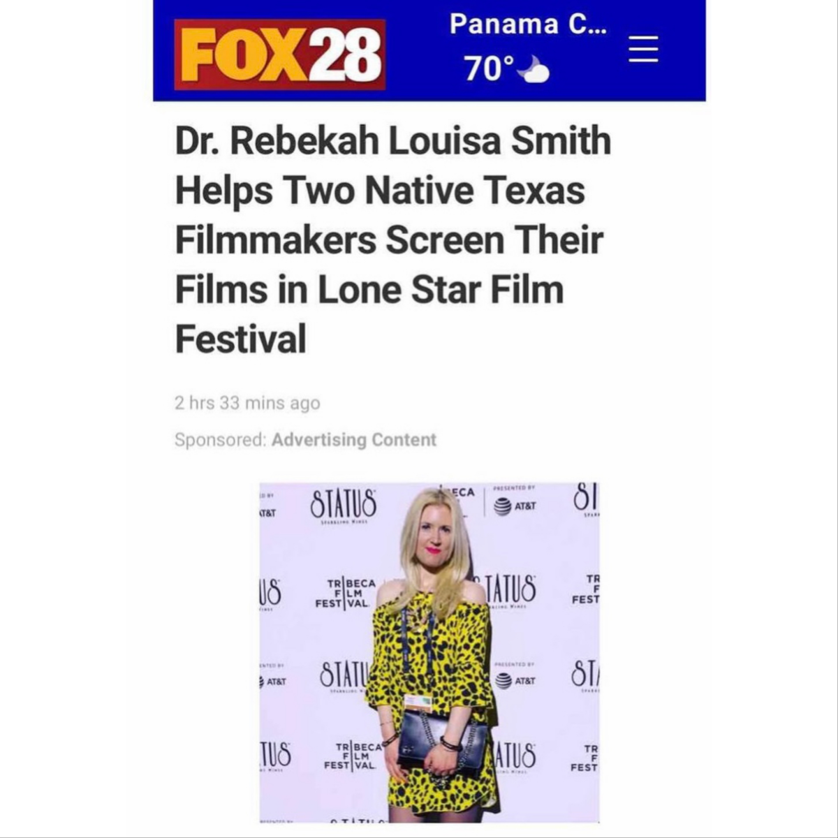 Dr. Rebekah Louisa Smith Helps Two Native Texas Filmmakers Screen Their Films in Lone Star Film Festival