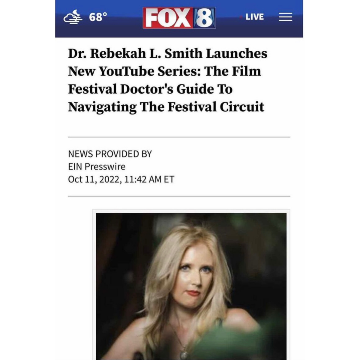 Dr. Rebekah L. Smith Launches New YouTube Series: The Film Festival Doctor’s Guide To Navigating The Festival Circuit