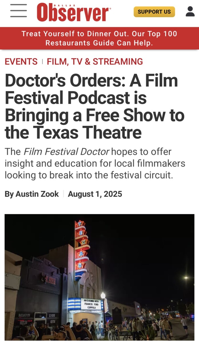 Doctor’s Orders: A Film Festival Podcast is Bringing a Free Show to the Texas Theatre